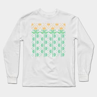 Vintage Art Deco floral pattern Long Sleeve T-Shirt